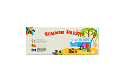 Summer party horizontal flyer