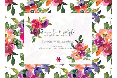 Watercolor Clipart - Arrangements &amp; Individual Elements