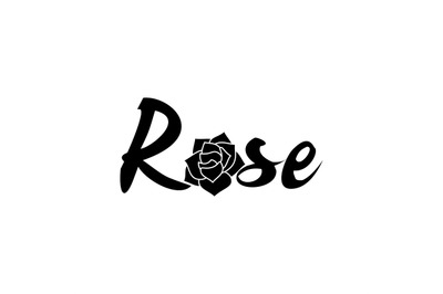 Black and white rose logo template