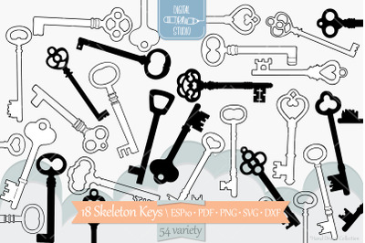 Skeleton Keys | Hand Drawn Victorian Heart Door Lock