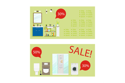 Horizontal flyers for bathroom furniture sale