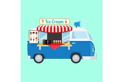 Ice cream cartoon car