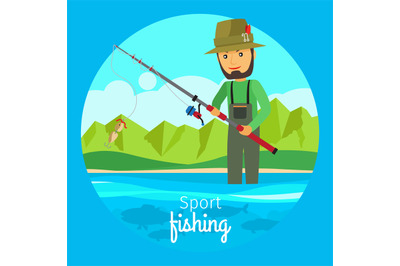 Sport fishing vector concept