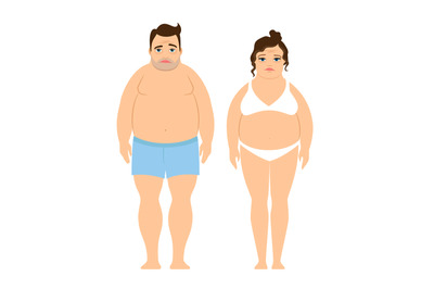 Overweight man and woman