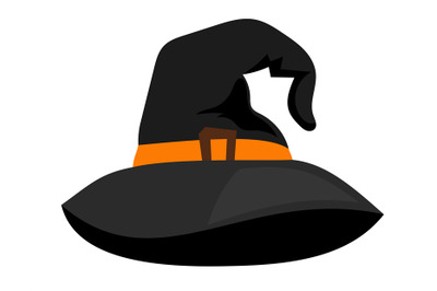 Witch hat or vector sorceress cap halloween accessory