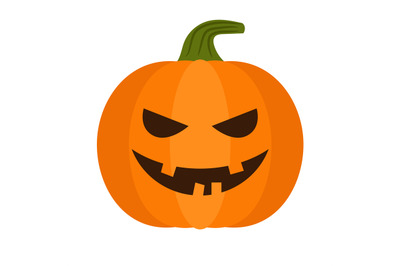 Vector halloween pumpkin with sinister smiling face