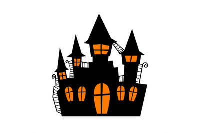 Scary old castle for halloween party poster