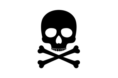 Crossbones skull death vector silhouette icon