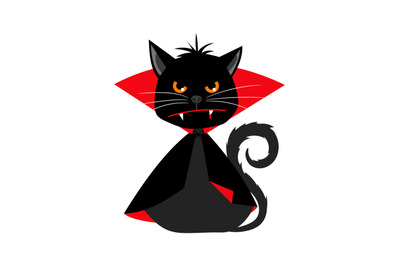 Cat vampire in Dracula carnival costume vector mascot