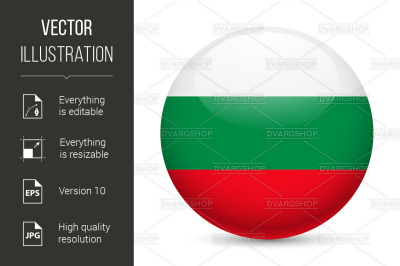 Round glossy icon of Bulgaria