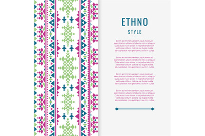 Peruvian aztec or boho style mexican texure banner