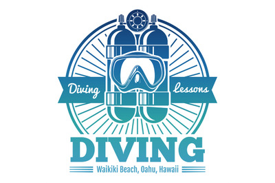 Color diving club emblem or logo