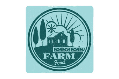 Grunge farm food label design