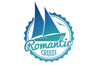 Water cruise logo design - yacht travel banner