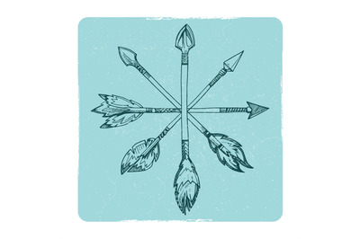 Hand drawn boho arrows