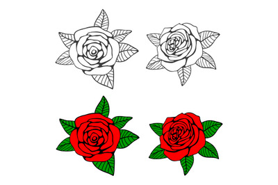 Hand drawn roses coloring page