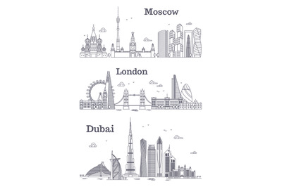 Moscow, London, Dubai linear landmark