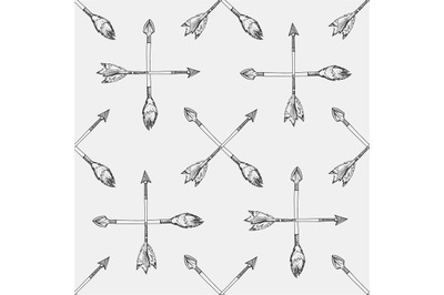 Sketches arrows seamless pattern