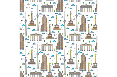 Germany Berlin landscape seamless pattern