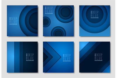 Advertisement newsletter design templates. Vector blue backdrops with