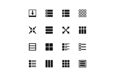 UI menu and user interface navigation vector icons