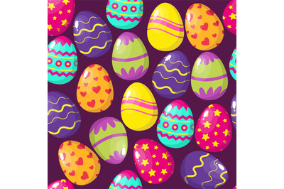 Happy easter eggs vector seamless pattern