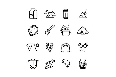 Salt vector line icons set