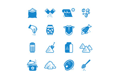 Salt silhouette vector icons set