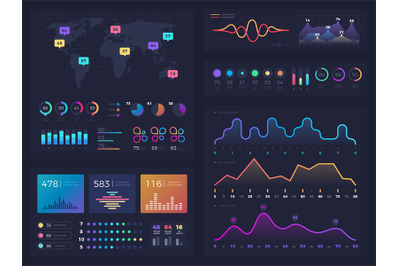 Workflow charts and diagrams, infographic useful vector elements for b