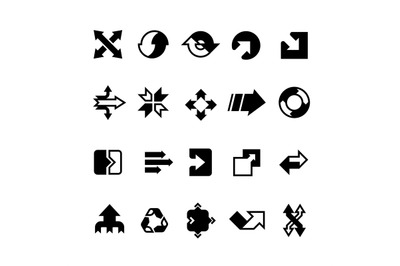 Complex business transition, transform arrows and paths vector icons