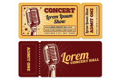 Event or concert ticket admission entry isolated vector template