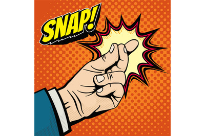 Male hand with snapping finger magic gesture. Its easy vector concept