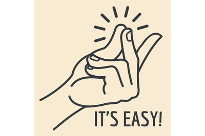 Outline hand with snapping finger gesture. Living easy concept vector