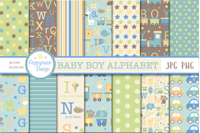 Baby Boy Alphabet paper