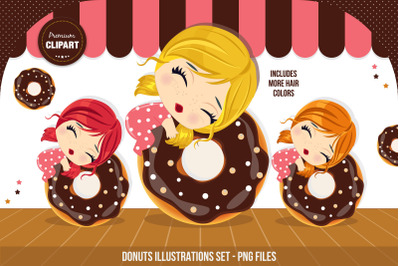 Donuts graphics, I love donuts illustrations