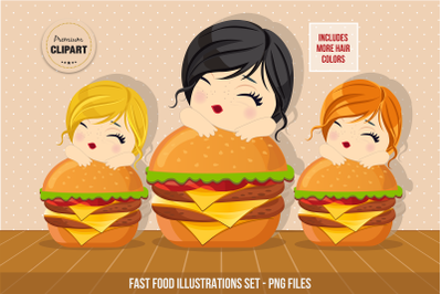 Fast food graphics, Food illustrations