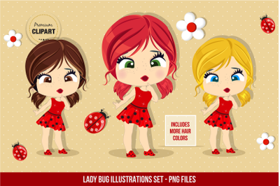 Ladybug graphics, Summer time illustrations