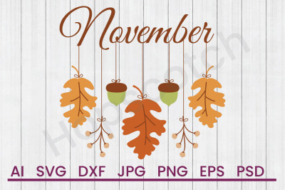 November Mobile - SVG File, DXF File