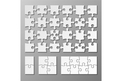 Jigsaw puzzle piece vector template isolated