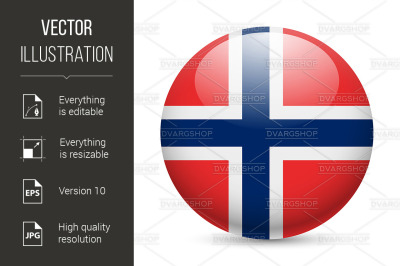 Round glossy icon of Norway