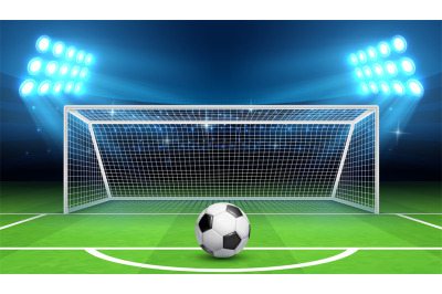 Soccer football championship vector background with sports ball and go