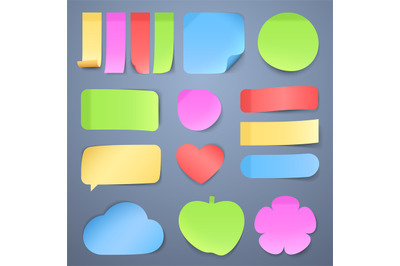 Sticky note papers&2C; memo stickers vector collection