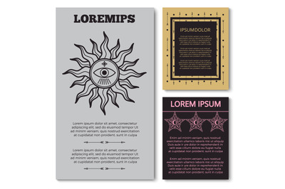 Stylish esoteric cards collection with mystery elements