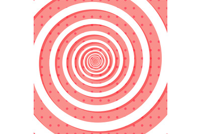 Colorful retro style spiral backround with polka dots backdrop