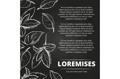 Poster with hand drawn peppermint leaves