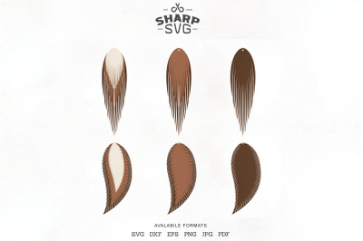 Feather Earring SVG - Stacked Leather Earrings SVG