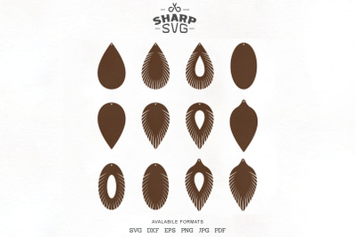 Fringe Leather Earrings SVG - Earrings Cutting Template