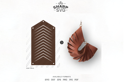 Sculpted Earring SVG - Leather Twisted Earrings Cut Template