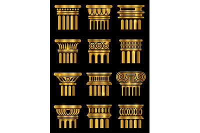 Ancient architecture column vector