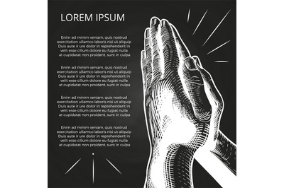 White praying hands, prayer on bible